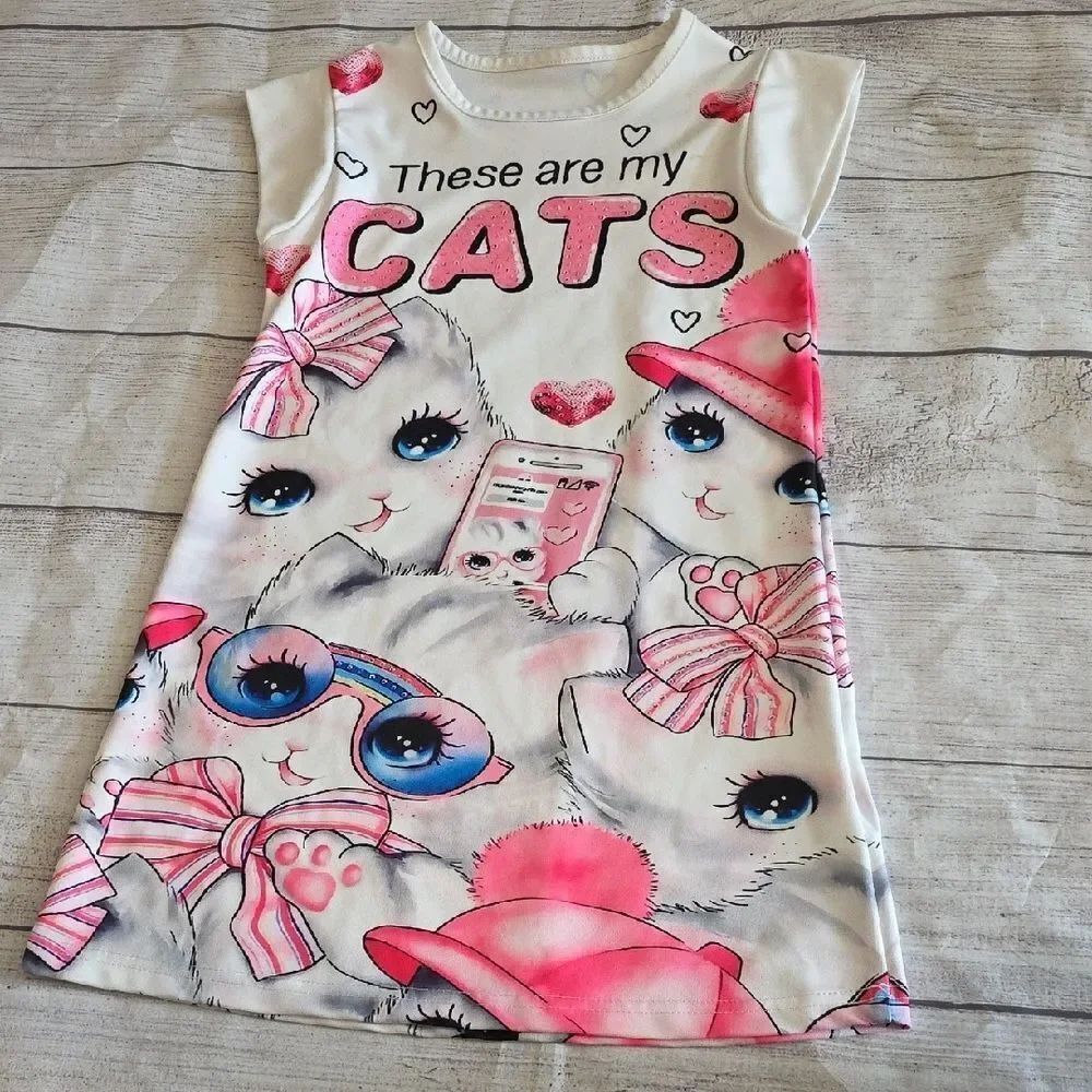 SHEIN Vibrant Pink and White Dress